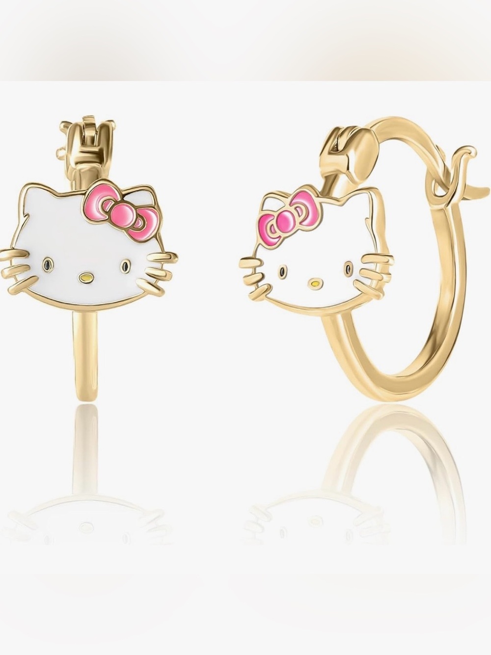 Hello Kitty Officially Licensed 925 Sterling Silver Huggie Hoop Earrings